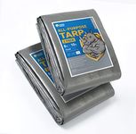 GUARD SHIELD Tarps Heavy Duty Waterproof 8x10 Feet Silver/Black Poly Tarp Cover Outdoor Thick UV Resistant Tarpaulin with Grommets 10mil (2-Pack)