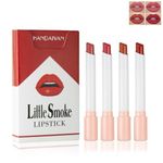 4Pcs Cigarette Case Lipstick Long-Lasting Non-Sticky Matte Nude Lipstick Set Lightweight Mini Small Little Smoke Tube Style Gift for Women Lip Makeup (C)