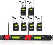 MIZISNR Wireless in Ear Monitor System, 2 Channel 6 Bodypacks Pro Mono IEM System for Musicians, Metal Rack Mount Monitor w/ 2x40 UHF Frequencies, 330ft Range for Band, Stage or Studio (IME-6000)