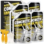 Concrete Crack Filler, High Elasticity Self Leveling Cement Crack Filler, Slab Concrete Waterproof Repair Sealant for Driveway, Walkway, Patio, Joint, Outdoor Quick Drying Sealer - Grey (4pcs, 5.3LB)
