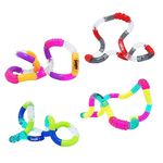 Tangle Jr. Textured 4-Pack Genuine Tangle Toys Fidget Pack - Textured Fidget Toy Fidgets Pack for Kids and Adults - Fidget Toy for School - Gift for Teens and Adults