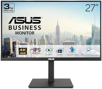 ASUS 27” 4K Business Monitor (VA27UQSB) - UHD (3840 x 2160), IPS, Frameless, HDR10, DisplayPort, Dual HDMI, Speakers, Eye Care, Ergonomic, pivot, swivel, height adjustable, DisplayWidget, 3yr warranty