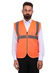 CLUB TWENTY ONE Workwear Reflective Safety Vest, High Visibility Neon Waistcoat for Traffic Running Cycling Sports with 2 Inch Reflective Tape (M, Orange)