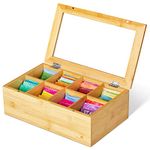 Big Natural Bamboo Tea Box Storage Organizer