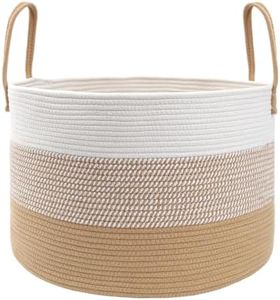 JMvicyroam 115L Extra Large Machine Washable Cotton Rope Blanket Basket