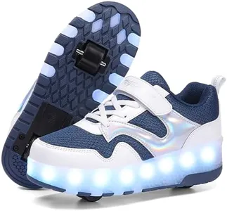 HHSTS Kids Shoes - New Upgraded with Wheels LED Light Color Shoes Shiny Roller Skates Skate Shoes Simple Kids Gifts Boys Girls The Best Gift for Party Birthday Christmas Day