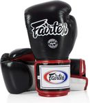 Fairtex BGV5 Muay Thai Boxing Gloves for Men, Women, Kids | Special Lock Thumb Design | MMA Gloves| Premium Quality, Light Weight & Shock Absorbent Boxing Gloves -(Black/White/Red Piping/16oz)