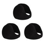 Bohue 3Pcs Earmuffs Thick Warm Earmuffs Winter Ear Warmers Plush Ear Covers Windproof Earmuffs Unisex Warmth Products for Outdoors Running Walking(Black)