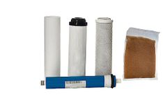 Aquati Filters Complete Replacement Set for 5 Stage RO DI Reverse Osmosis Water Filtration Systems 10" (100GPD RO Membrane)