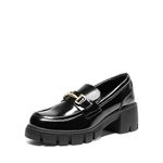 DREAM PAIRS Loafers for Women, Platform Chunky Loafers & Slip On Business Casual Fall Shoes,Size 9,Black-Pat,SDLS2321W