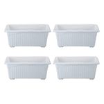 Kraft Seeds Plastic Window Planters (4 Pcs, 13 Inch, White) | Flower Plant Pots for Home Plants | Pots for Home & Balcony Garden | Planting Pots | Floor Pots for Home Garden | Planters for Balcony