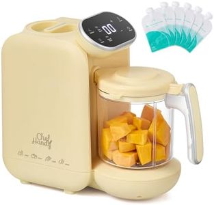 Baby Food Maker, 5 in 1 Baby Food Processor, Smart Control Multifunctional Steamer Grinder with Steam Pot, Auto Cooking & Grinding, Baby Food Warmer Mills Machine (Yellow)