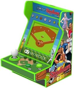 My Arcade All Star Stadium Pico Player- Fully Playable Portable Tiny Arcade Machine with 107 Retro Games, 2" Screen, Green, Small (DGUNL-4120)