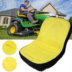 Riding Lawn Mower Seat Cover, 600D Polyester Oxford Tractor Seat Cover with Back Pocket, Lawnmower Seat Cover LP92334 Seat Cover for John Deere Lawnmower Tractor & Gator Weatherproof Seats up to 18"