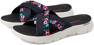 Skechers Womens Go Walk Flex Sandal blossoms, Black, 5