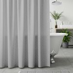 Wakefit Shower Curtain 7 Feet | 14 Free Hooks | No Plastic Smell | Waterproof Bathroom Curtain | Curtain for Balcony | Machine Washable Fabric | Grey | Height 7ft & Width 6ft | Very Premium