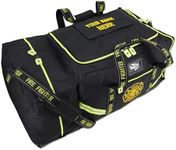 Lightning X Customizable Premium 3XL Firefighter Step-in Turnout Fire Gear Bag w/Embroidered Name - BLACK