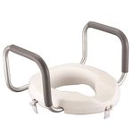 Raised Toilet seat with Padded arm Support Handles- Safety Mobility aid (3" High)