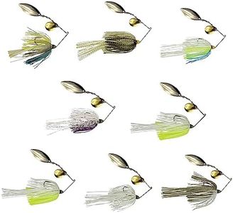 Spinnerbait 8-Pack Colorado Willow 3/8oz, Brass and Nickel Spinner Blades with Trailer, Trout, Brass and Nickel Spinner Blades with Trailer, Trout, Walleye, Pike, or Bass Lures, Fishing Lures for