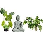 6pcs Buddha Set, Betta Fish Tank, Fish Tank Decorations Aquarium Decoration Small Ornaments Accessories Betta Fish Rest Leaf Buddha for Household and Office Aquarium Simulation