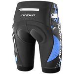 NICEWIN Men’s Cycling Shorts Motorcycle Bike Riding Tights 3D Padded Quick-Dry Half Pants Blue L