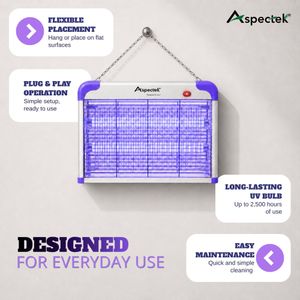 ASPECTEK 20W Electric Bug Zapper – Indoor Insect Killer