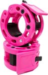 Clout Fitness Olympic Barbell Clamps Collars Quick Release Pair of Locking Weight Clips Fit 2 Inch Barbell for Weightlifting (Pink)