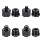 Molain 8Pcs Mic Stand Adapter Set, Alloy 5/8 Female to 3/8 Male 3/8 Female to 5/8 Male 5/8 Female to 1/4 Male 1/4 Female to 5/8 Male Screw Thread Adapter for Mic Stand Boom Camera Tripod(Black)