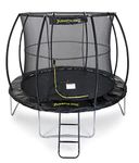 JumpKing 10ft Round Combo Deluxe Trampoline With Safety Enclosure Net and Ladder ❘ Outdoor Trampoline For Adults & Kids, Polyethylene Surround Pad & UV Protected Safety Net For Safe Bouncing