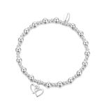 Philip Jones Heart Link Beaded Stretch Bracelet