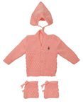 CUBS & HUGS Baby Girl's Wool V-Neck Sweater (Montu Bunty Wear_Pink_0 Months-3 Months)