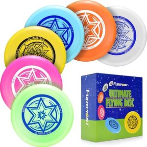 Furypiont Ultimate Flying Disc 175g,Adult Sport Disc Set for Competitive and Pro Players,Includes 1 Glow in The Dark Ultimate Disc for Beach Pool Game, Camping and Backyard (6 Color Set)