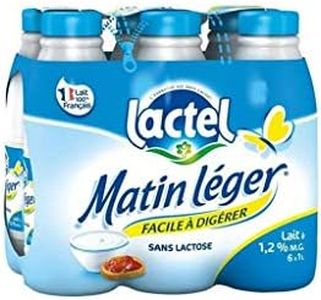 Lactel Lait demi-écrémé, stérilisé UHT, facile à digérer, 0,5% de lactose - Les 6 bouteilles de 1L