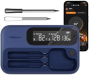 5G WiFi Wireless Meat Thermometer for Smoker Bluetooth, Dual Probes, Fitflavor Bluetooth Meat Thermometer for Grill BBQ, Smart Meat Probe for Food Cook Oven Grilling, Rechargeable