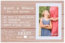 Aunt Gift-Niece Gift-Birthday Gift-Christmas Gift-Thanksgiving New Year Gift-Long Distance Gift-The Love Between an Aunt and Niece Knows No Distance-Wood Picture Frame Photo Frame for 6''×4'' Photo