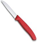 Victorinox Paring Knife Wavy Edge Straight Blade Paring Knife, Red, 6.7431