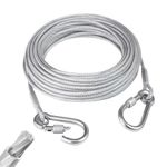 ULTRINA 5 Meter Heavy Duty Multipurpose Stainless Steel Clothesline Rope with Safety Hooks | Portable Rustproof Steel Wire Laundry Drying Rope for Balcony, Travel, Camping, Home & Outdoor Use.