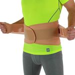 NeoPhysio Beige Neoprene Adjustable Lower Back Support Lumbar Brace Size XXXL