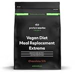 Protein Works - Vegan Diet Meal Replacement Extreme | Plant Based Meal Replacement Shake | Added Vitamins | Aids Weight Loss | 8 Servings | Chocolate Silk | 500g