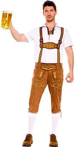 Music Legs Men's Bavarian Lederhosen, Brown, X-Large