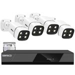 SANSCO 4K 8MP PoE CCTV Camera System,8CH NVR Security System with 1TB HDD for 24/7 Recording,4x 8MP Outdoor PoE IP Cameras (2-Way Audio,Human Face/Vehicle Detection,Color Night Vision,Remote Access)