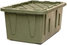 HOMZ 2 Pack Durabilt Storage, Heavy Duty Stackable Bins, 27 Gallon, Green Camo