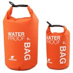 Uncle Paul Boat Dry Bags - Orange 2L Waterproof Bag for Drifting Boating Kayaking Fishing Rafting Swimming Camping Canoeing Surfing 2 litres