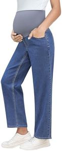 GRAPENT High Rise Straight Leg Jeans for Women Pregnancy Outfits for Women Womens Stretchy Jeans Maternity Pants Medium Blue Medium US Size 8-10
