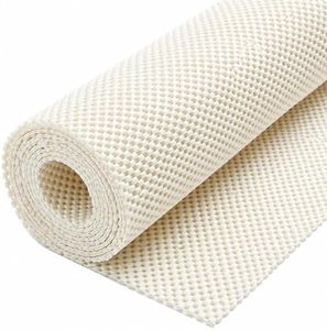 HOUFFIN Shelf & Drawer Liner 5.08m x 0.61m – Waterproof Anti-Slip Cabinet Liner Roll, Cut to Size Shelf Protector for Kitchen, Pantry & Furniture(White)