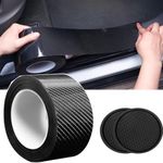 Car Door Entry Edge Guard Paint Protection Film, Bumper Protector and Door Sill Protectors - 5D Carbon Fiber Black Anti-Collision Film (2In x 33Ft)