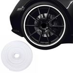 Bamyli Car Wheel Protection Ring,8M Alloy Rim Protectors,Car Wheel Trim Strip Scratch Resistance Anti-Collision Self-Adhesive Protector Ring for Cars(White,8M)