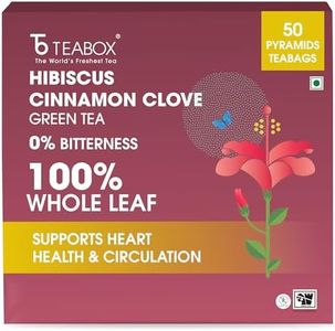 Teabox Hibiscus Cinnamon Clove Green Tea | 50 Tea Bags | Natural Green Tea Infused with Hibiscus, Clove & Cinnamon | Soothing & Spicy Floral Blend