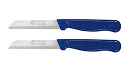 GGS Solingen Knife, Vegetable Knife Set, Fruit Knife, Tomato Knife, Steak Knives, Serrated, Dishwasher Safe, German Stainless Steel, Chef Kitchen Knife Set (Blue Set of 2) (12G)