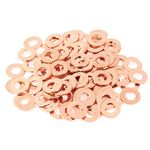 HELIFOUNER 100 Pieces M6x12x1.0mm Copper Washers, Copper Metric Sealing Washers, Inner Diameter 6mm, Outer Diameter 12mm, Thickness 1.0mm